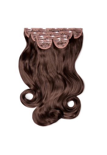 LullaBellz Super Thick 22  5 Piece Natural Wavy Clip In Extensions (Various Shades) - Chestnut