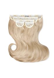 LullaBellz Super Thick 16  5 Piece Blow Dry Wavy Clip In Extensions (Various Shades) - California Blonde