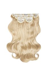 LullaBellz Super Thick 22  5 Piece Natural Wavy Clip In Extensions (Various Shades) - Light blonde