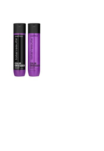 Matrix Total Results Color Obsessed shampoo (300ml), balsamo (300ml) e lozione spray (150ml) per capelli colorati
