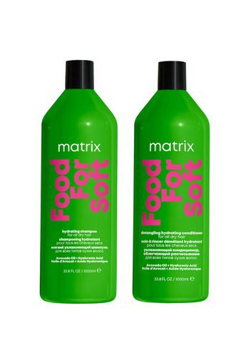 Matrix Food for Soft Hydrating 1000ml Shampoo and Conditioner with Avocado Oil and Hyaluronic Acid for Dry Hair Duo