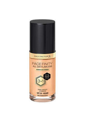 Max Factor Facefinity All Day Flawless 3 in 1 Vegan Foundation 30ml (Various Shades) - W62 - WARM BEIGE