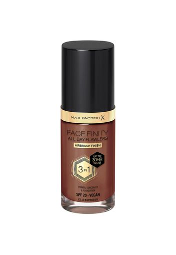 Max Factor Facefinity All Day Flawless 3 in 1 Vegan Foundation 30ml (Various Shades) - C110 - ESPRESSO