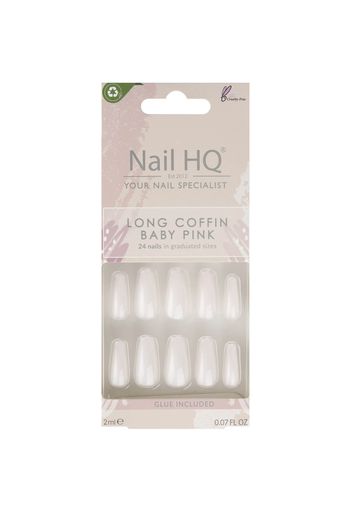 Nail HQ Long Coffin Baby Pink Nails (24 Pieces)