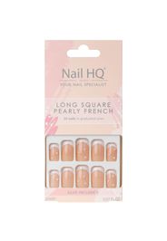 Nail HQ Long Square Pearly French Nails