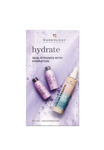 Pureology Hydrate Discovery Set for Dry Hair with Mini Shampoo and Conditioner 50ml with Color Fanatic Spray 200ml