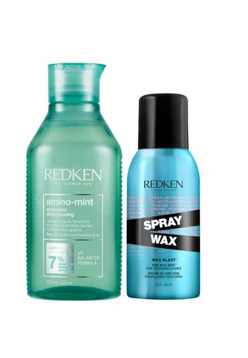 Redken Amino Mint for Oily Scalps and Finishing Hair Spray Wax for Body and Dimension Bundle