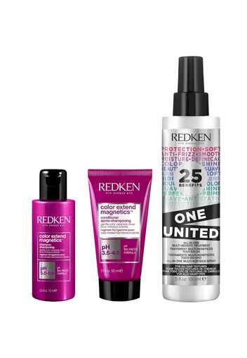 Redken Color Extend Magnetics Shampoo and Conditioner with One United Routine Bundle for Colour Treated Hair