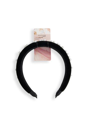 Makeup Revolution Pearl Velvet Headband - Black