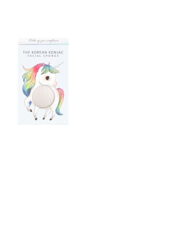 The Konjac Sponge Company Mythical Unicorn Prancing spugna konjac con scatola e gancetto - unicorno - bianco 30 g