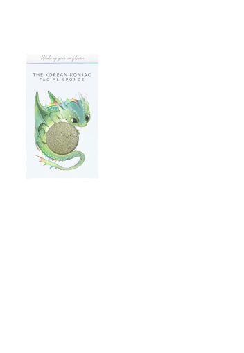 The Konjac Sponge Company Mythical Dragon spugna konjac con scatola e gancetto - drago - argilla verde 30 g