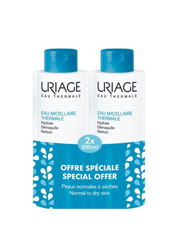 Uriage Thermal Micellar Water for Normal to Dry Skin 2 x 500ml (Special Offer)