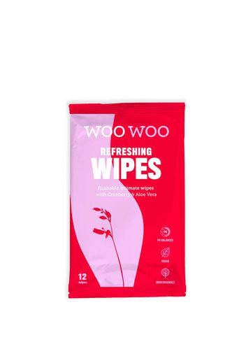 WooWoo Refresh It! Cranberry and Aloe Intimate Wipes - 12 pack