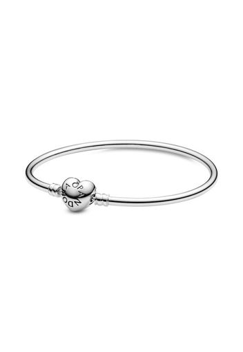 Bracciale Rigido In Argento Con Chiusura A Cuore - Sterling Silver - Size 17