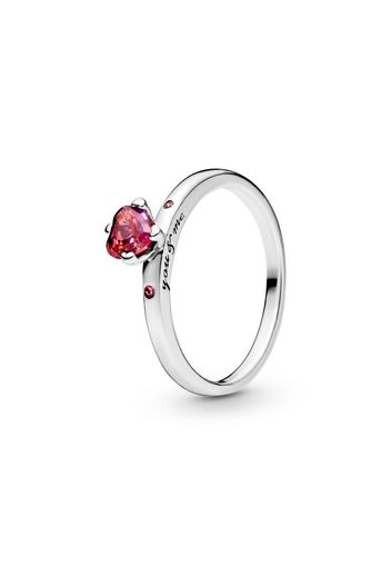 Anello Solitario Rosso - Argento Sterling 925 / Zirconia Cubica / Multicolore - Size 54