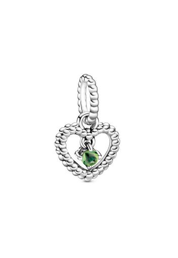 Charm Pendente A Cuore Verde Primavera Decorato Con Sfere - Argento Sterling 925 / Sterling Silver