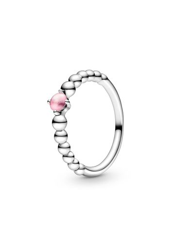 Anello Petalo Rosa Decorato Con Sfere - Argento Sterling 925 / Sterling Silver - Size 56