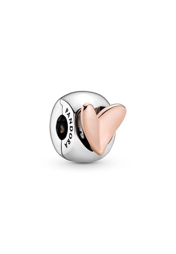 Clip Con Cuore - Argento Sterling 925 Ed Esclusiva Lega Metallica Placcata Oro Rosa 14k / Sterling Silver