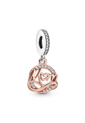 Charm Pendente Mum Bicolore - Argento Sterling 925 Ed Esclusiva Lega Metallica Placcata Oro Rosa 14k / Sterling Silver