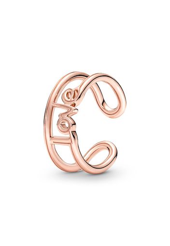 Anello "love"  Me - Esclusiva Lega Metallica Con Placcatura In Oro Rosa 14k / Sterling Silver - Size 44