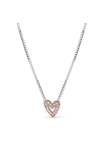 Collana Cuore Asimmetrico - Geen Ander Materiaal / Esclusiva Lega Metallica In Argento Sterling 925 Con Placcatura In Oro Rosa 14k / Zirconia