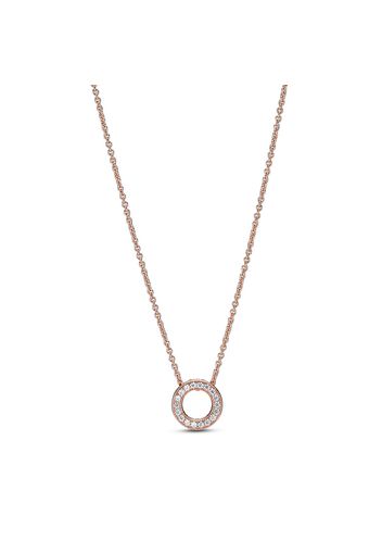 Collana Cerchio Piccolo - Geen Ander Materiaal / Esclusiva Lega Metallica Con Placcatura In Oro Rosa 14k / Zirconia Cubica / Trasparente