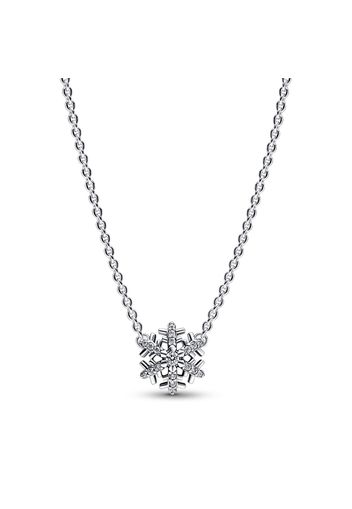 Collana Fiocco Di Neve Luminoso - Geen Ander Materiaal / Argento Sterling 925 / Zirconia Cubica / Trasparente