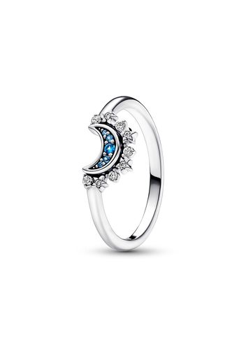 Anello Luna Pietre Blu - Argento Sterling 925 - Size 48