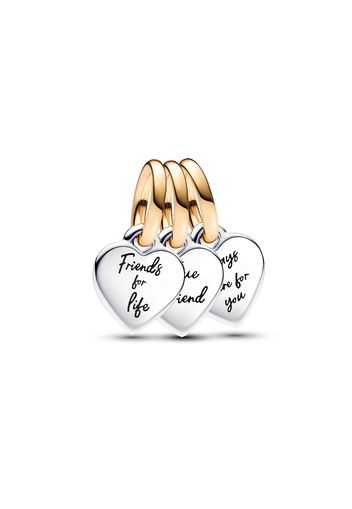 Charm Pendente "amici Per Sempre" Divisibile - Esclusiva Lega Metallica In Argento Sterling 925 Con Placcatura In Oro 14k / Nessun Colore