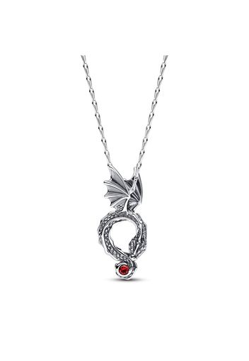 Il Trono Di Spade, Collana Drago - Argento Sterling 925 / Cristallo Creato Dall’uomo / Rosso