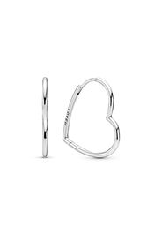 Orecchini A Cerchio Cuore Asimmetrico - Argento Sterling 925 / Sterling Silver