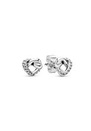 Orecchini A Lobo Cuore Intrecciato - Argento Sterling 925 / Sterling Silver