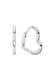 Orecchini A Cerchio Cuori Asimmetrici - Argento Sterling 925 / Sterling Silver