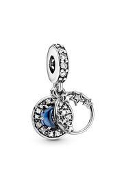 Charm Pendente Stelle E Luna Crescente Con Cielo Notturno - Argento Sterling 925 / Sterling Silver