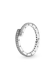 Anello Spirale Luminosa - Argento Sterling 925 / Zirconia Cubica / Trasparente - Size 52