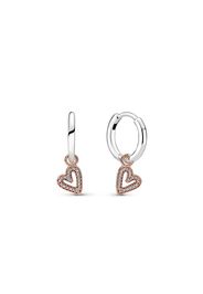 Orecchini Cerchi Cuore Asimmetrico - Sterling Silver