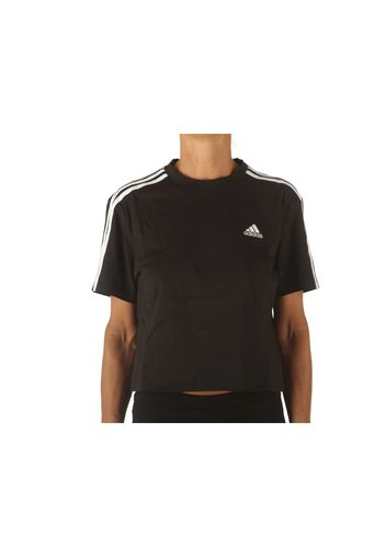 Adidas T-Shirt Crop 3S, Taglia M Donna Colore Nero