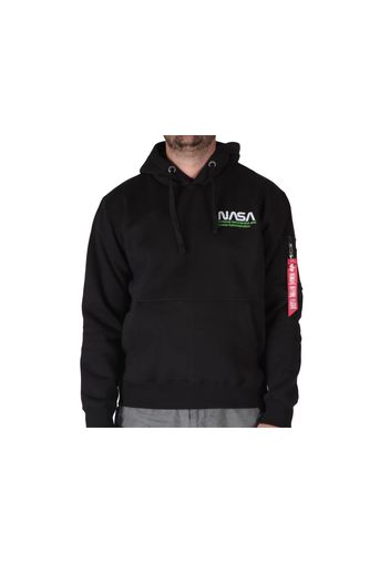 Alpha Industries Skylab Nasa Hoody Black Green, Taglia M Uomo Colore Nero