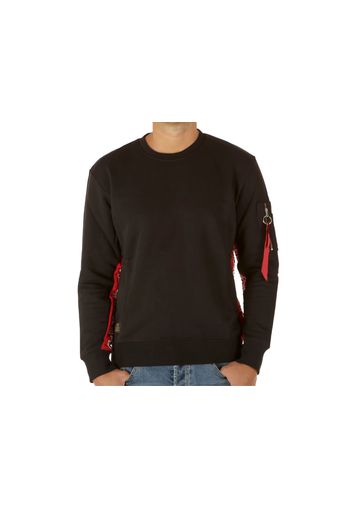Alpha Industries Rbf Inlay Sweater Black, Taglia M Uomo Colore Rosso|Bianco|Nero