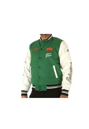 Caterpillar Iconic Varsity Jacket Ivory Green, Taglia S Uomo Colore Bianco|Nero|Verde