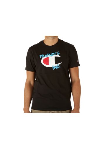 Champion Crewneck T-Shirt, Taglia L Uomo Colore Bianco|Nero|Azzurro