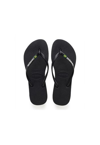 Havaianas Slim Brasil Logo, Taglia 41-42 Donna Colore Bianco|Nero