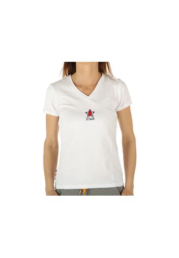 Invicta T-Shirt Mc Jersey Stretch Bianco Ottico, Taglia S Donna Colore Rosso|Bianco|Blu