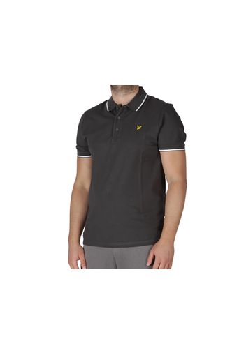 Lyle & Scott Tipped Polo Shirt Gun Metal White, Taglia M Uomo Colore Grigio