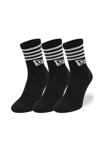 New Era Stripe Crew Socks, Taglia 39-42 Unisex Colore Bianco|Nero