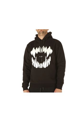 Phobia Archive Black Hoodie With White Mouth Print, Taglia Xl Uomo Colore Nero