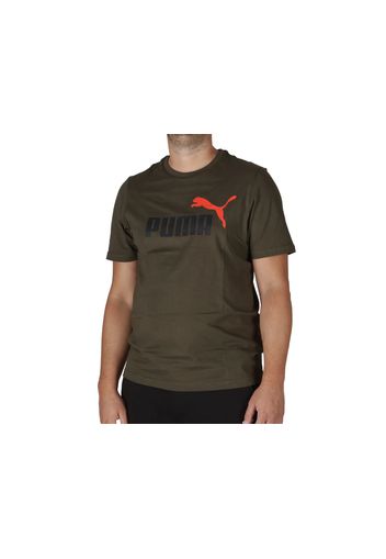 Puma Ess+ 2 Col Logo Tee Dark Olive, Taglia S Uomo Colore Verde