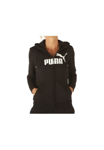 Puma Ess Logo Full-Zip Hoodie Fl, Taglia Xs Donna Colore Bianco|Nero