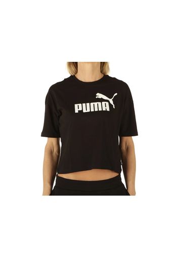 Puma Cropped Logo Tee, Taglia L Donna Colore Bianco|Nero