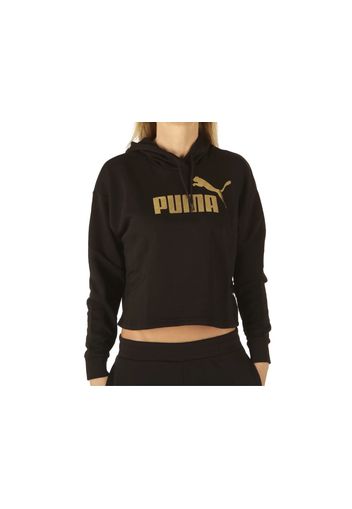 Puma Ess Metallic Logo Hoodie Tr, Taglia M Donna Colore Oro|Nero